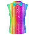 thumbnail image 4 of Womens T Shirt Sleeves Crew Neck Rainbow Multicolor Pattern Casual Short Shirt for Summer Daily Wear, 4 of 5