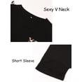 thumbnail image 6 of PULLIMORE Womens Leopard Print Pocket Casual Tops V Neck Short Sleeve T-Shirt Summer Loose Blouse (2XL, Gray), 6 of 10