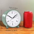 thumbnail image 2 of Reloj despertador analógico, reloj de mesa multicolor con pilas, luz cálida nocturna regulable con puntero ultrasilencioso para el hogar y el dormitorio (verde), 2 of 5