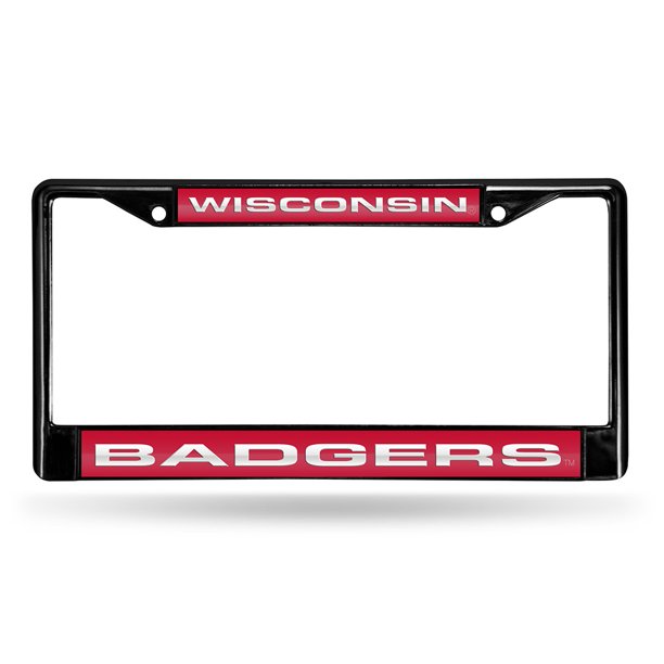 Wisconsin Badgers NCAA Laser Cut Black License Plate Frame Walmart