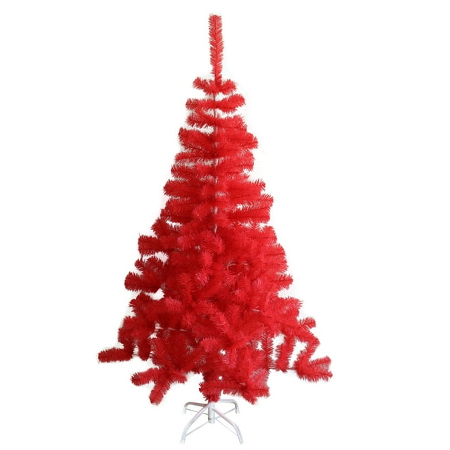 ALEKO Artificial Indoor Christmas Holiday Tree - 5 Foot - Dark Coral Pink