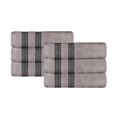 thumbnail image 3 of Superior Zero Twist Cotton Ribbed Geometric Hand Towel Set of 6, Gray, 3 of 12