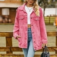 thumbnail image 6 of Leesechin Denim Jackets for Women Denim Jacket Long Sleeve Slimming Cardigan Pocket Coat Tops, 6 of 7