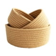 thumbnail image 1 of Cesta de almacenamiento tejida de 3 piezas, soporte para artículos diversos, contenedor tejido de cuerda de algodón, 1 of 7