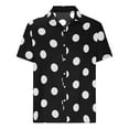 thumbnail image 6 of JWZUY Men's Polka Dot Print Casual Shirt Short Sleeve Summer Casual Button Down Shirts Black S, 6 of 7