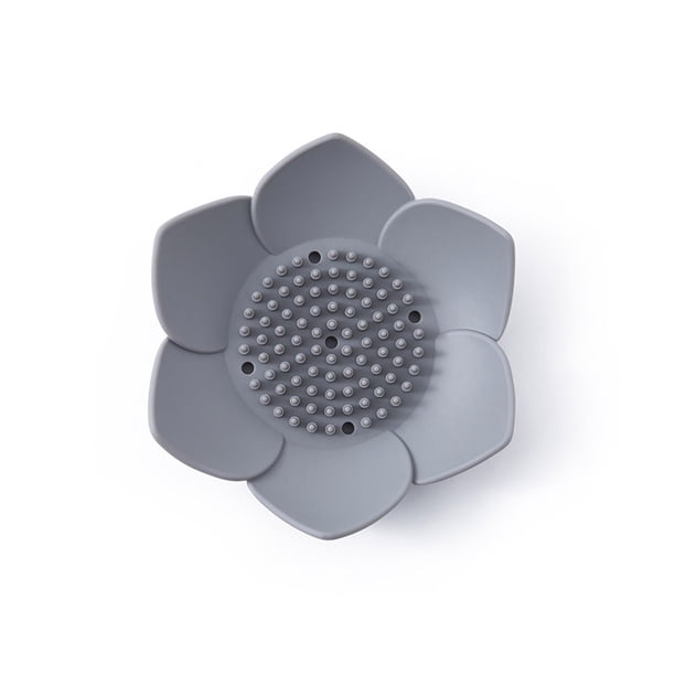 Jabonera En Forma De Loto, Jabonera Flexible De Silicona, Gris, Blanco, Baño, Ducha, Caja De Almacenamiento De Jabón, Soporte De Drenaje De Placa Minnieouse HA024816-01