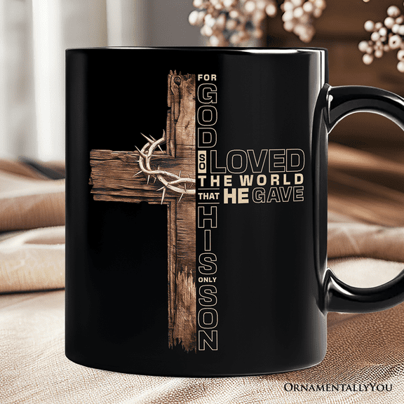 God Gave His Only Son Cross Mug, Christian John 3:16 Faith Gift