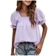 thumbnail image 1 of Tops de Mujer Elegantes Blusas Casuales Camisas Erógenas de Gasa de Moda Dulce Cuello Cuadrado Doble Manga Corta Odeerbi ODB168042, 1 of 8
