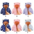 thumbnail image 3 of Hotiary 6M-3T Infant Toddler Long Sleeved Bear Ears Hooded Jacket Winter Cute Printed Casual Down Cotton Coat, 3 of 5