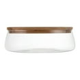 thumbnail image 6 of Glass Salad Bowl with Wooden Lid Clear Glass Candy and Nuts Serving Container Farmhouse Round Food Storage, 6 of 13