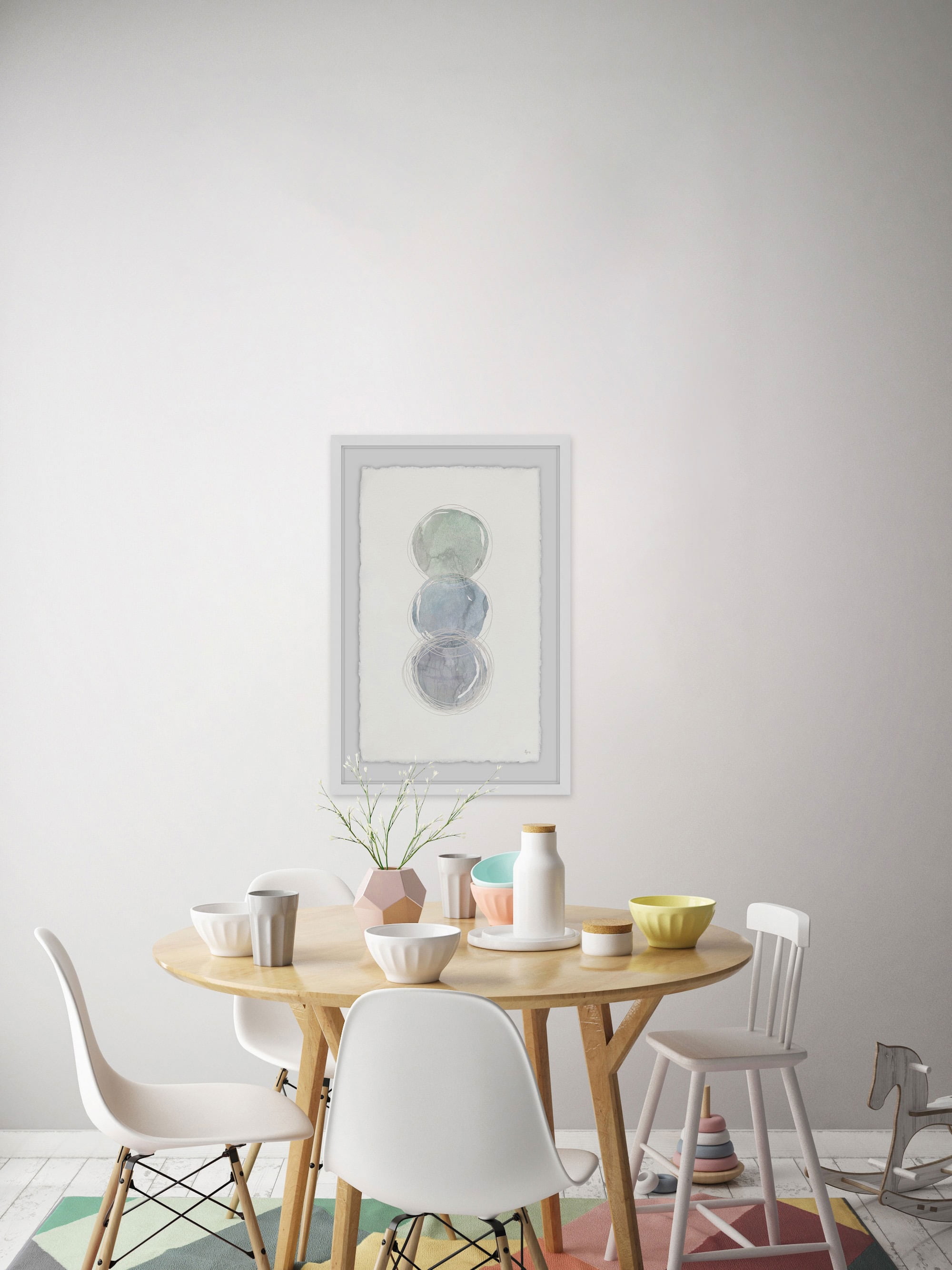 Triple Bubbles Framed Painting Print