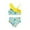 Yellow, variant on REDARER Toddler Girls 2-Piece Bikini Set: Colorful Dinosaur Print, One-Shoulder Ruffled Trim – Playful Summer Beach Bathing Swimwear,18-24 Months