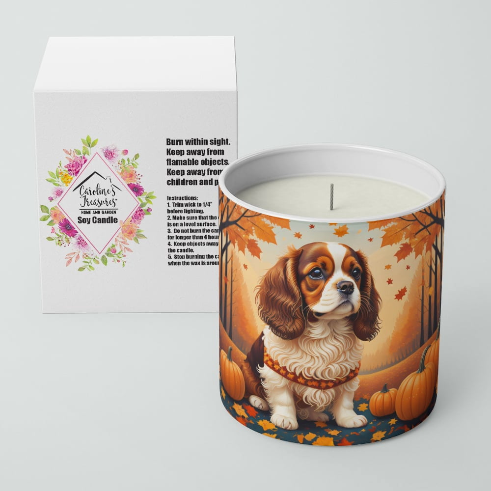 Cavalier Spaniel Fall Decorative Soy Candle 3.25 in x 3.75 in