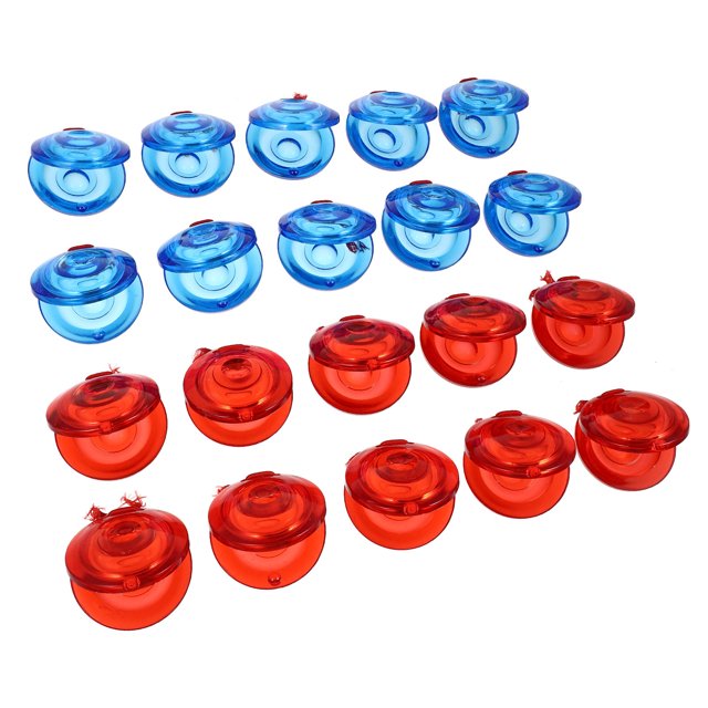 FONDOTIN Castanet Toy 5.5x1in Transparent Red Plastic For Kids Musical Instruments Clapping Sounds And Rhythms 20Pcs