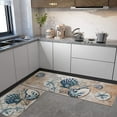 thumbnail image 2 of Nautical Kitchen Rugs Set 2,Ocean Theme Kitchen Rugs and Mats Non Skid Washable,Beach Kitchen Decor and Accessories, Tropical Seashell Runner Rugs(17"x47"+17"x30"), 2 of 6