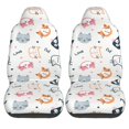 thumbnail image 1 of LAKIMCT Cartoon Cat Face Pattern Car Seat Covers Vehicle Front Seat Covers Universal Fit Seat Protector, 1 of 1