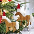 thumbnail image 2 of Kripyery Horse Pendant Lovely Christmas Hat Simulation Animal Model Hanging Ornaments Faux Fur Horse Doll Christmas Tree Pendant Home Decoration Christmas Gift, 2 of 8