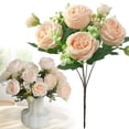 thumbnail image 2 of Artificial Peony Wedding Bouquet, Ongmies Small Rose & Persian Peony Artificial Flower Bundle: Ideal for Home & Wedding Bouquet Decorations, Indoor Fake Bouquet, 2 of 8