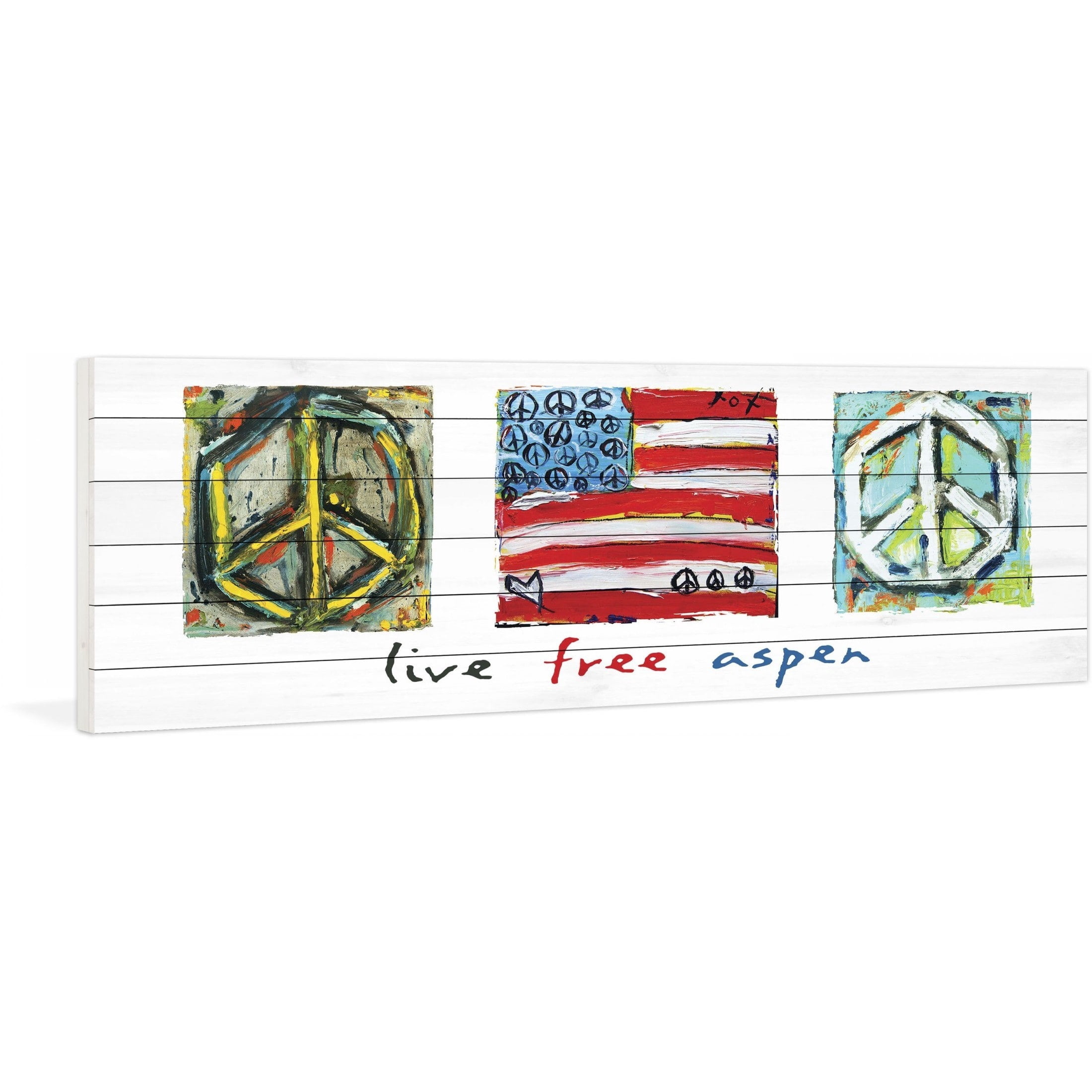 Marmont Hill "Live Free Aspen" by Tori Campisi Painting Print on White Pine Wood