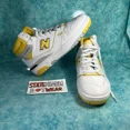 thumbnail image 1 of New Balance 650 White Yellow Men’s Leather High Top Retro Shoes Size 9, 1 of 5