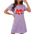 thumbnail image 3 of Sakmal Moomoo Nightgownss for Women Love Valentines Short Sleeve Cute Sleepwear Short Heart Print Nightgowns for Women S, 3 of 4