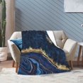 thumbnail image 3 of Blue Painted Marble Throw Blanket Ultra Soft Warm All Season Marbling Painting Decorative Fleece Blankets for Bed Chair Car Sofa Couch Bedroom 60"X50", 3 of 6