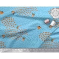 thumbnail image 3 of Soimoi Blue Cotton Voile Fabric Bow & Dog Face Cartoon Fabric Prints By Yard 42 Inch Wide, 3 of 3