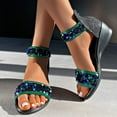 thumbnail image 2 of Mepaouo Women's Sequin Wedge Sandals Open Toe Zip Closure Platform Summer Party Dress Shoes Size 6-10, 2 of 6