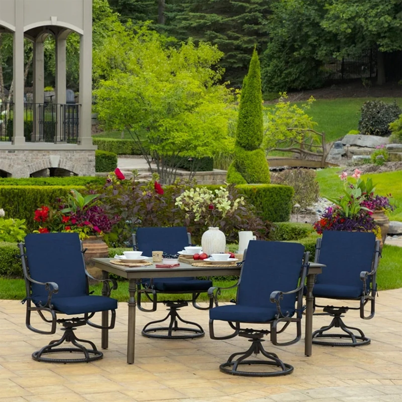 1 Seat Cushion Outdoor Dining Chair Cushions Patio Square Seat Cushions for Metal/Wicker Chairs &