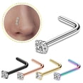 thumbnail image 6 of AIYUQ.U Stainless Steel Nose Rings - Women's Nostril Studs Piercing Jewelry，Rose Gold, 6 of 8