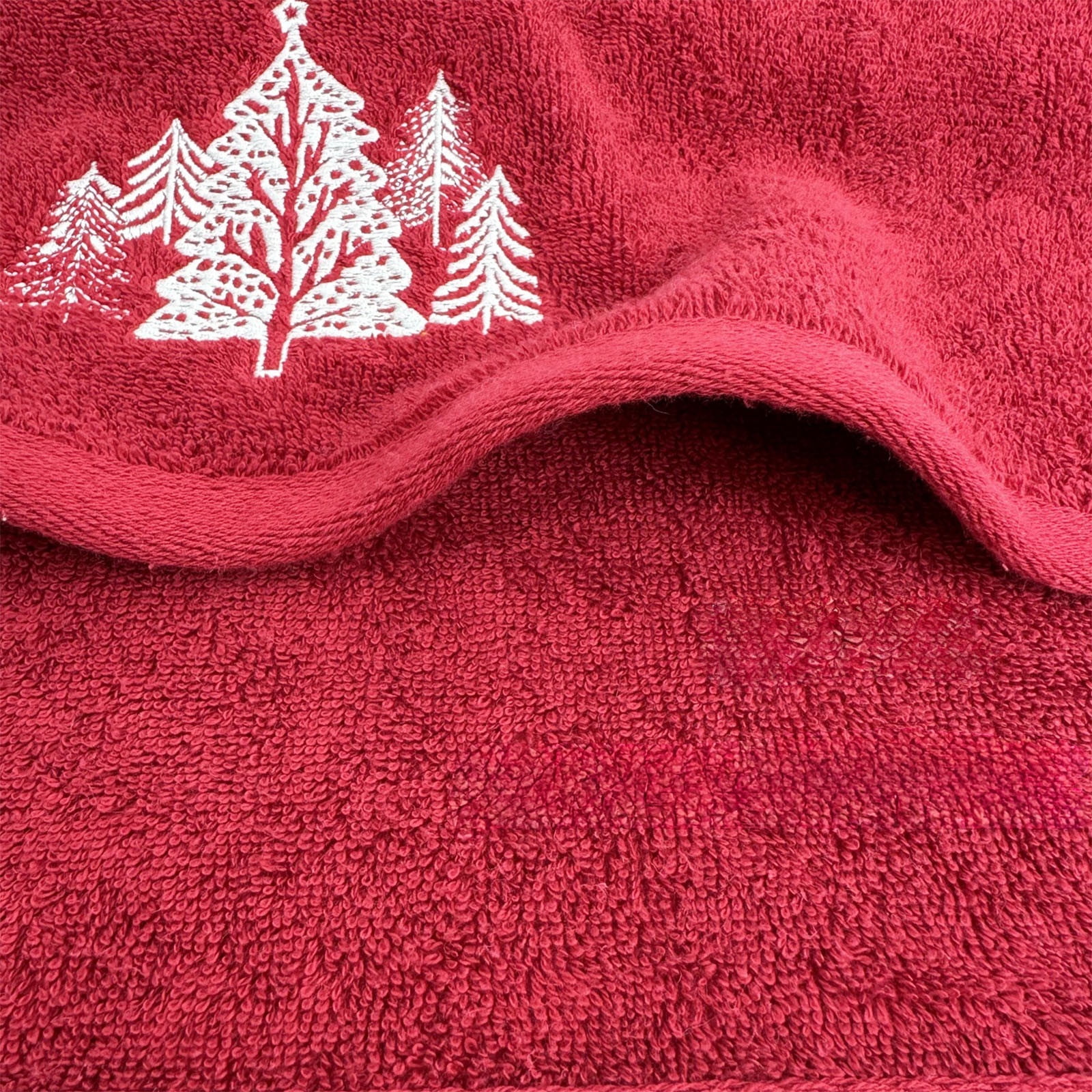 Dmlowu 2pcs Christmas Towels - Extra Soft Cotton Bath Towels, Quicker Dry Christmas Decorations Towels for Bathroom Kitchen, 16x28" Red Christmas Bathroom Decor