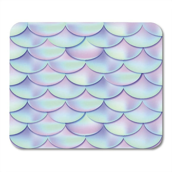 POGLIP Pink Scale Holographic Mermaid Tail Mesh Gradient for Party Fish Skin Magic Cases Blue Pattern Mousepad Mouse Pad Mouse Mat 9x10 inch