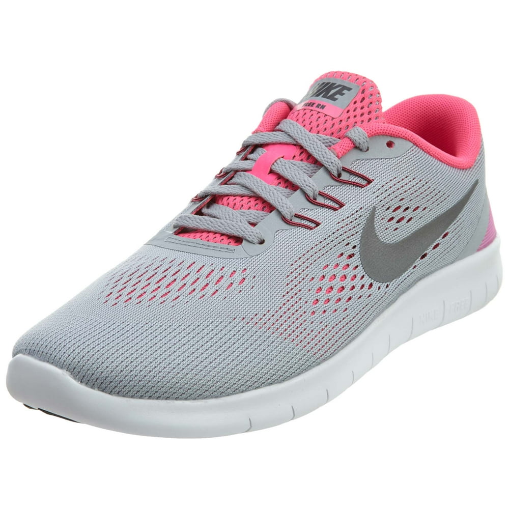 Nike - nike kids free rn (gs) wolf grey/metallic silver running shoe 7 ...