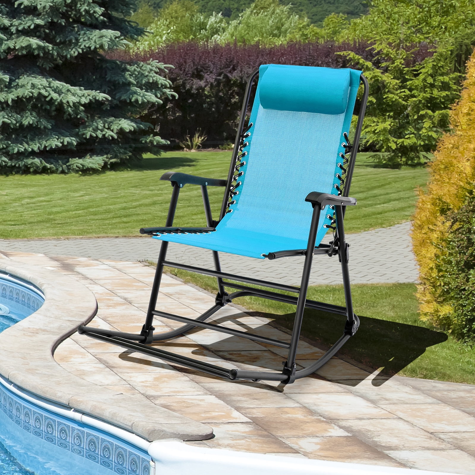 Tbboys 25in Rocking Chair Outdoor Zero Gravity Folding Chairs