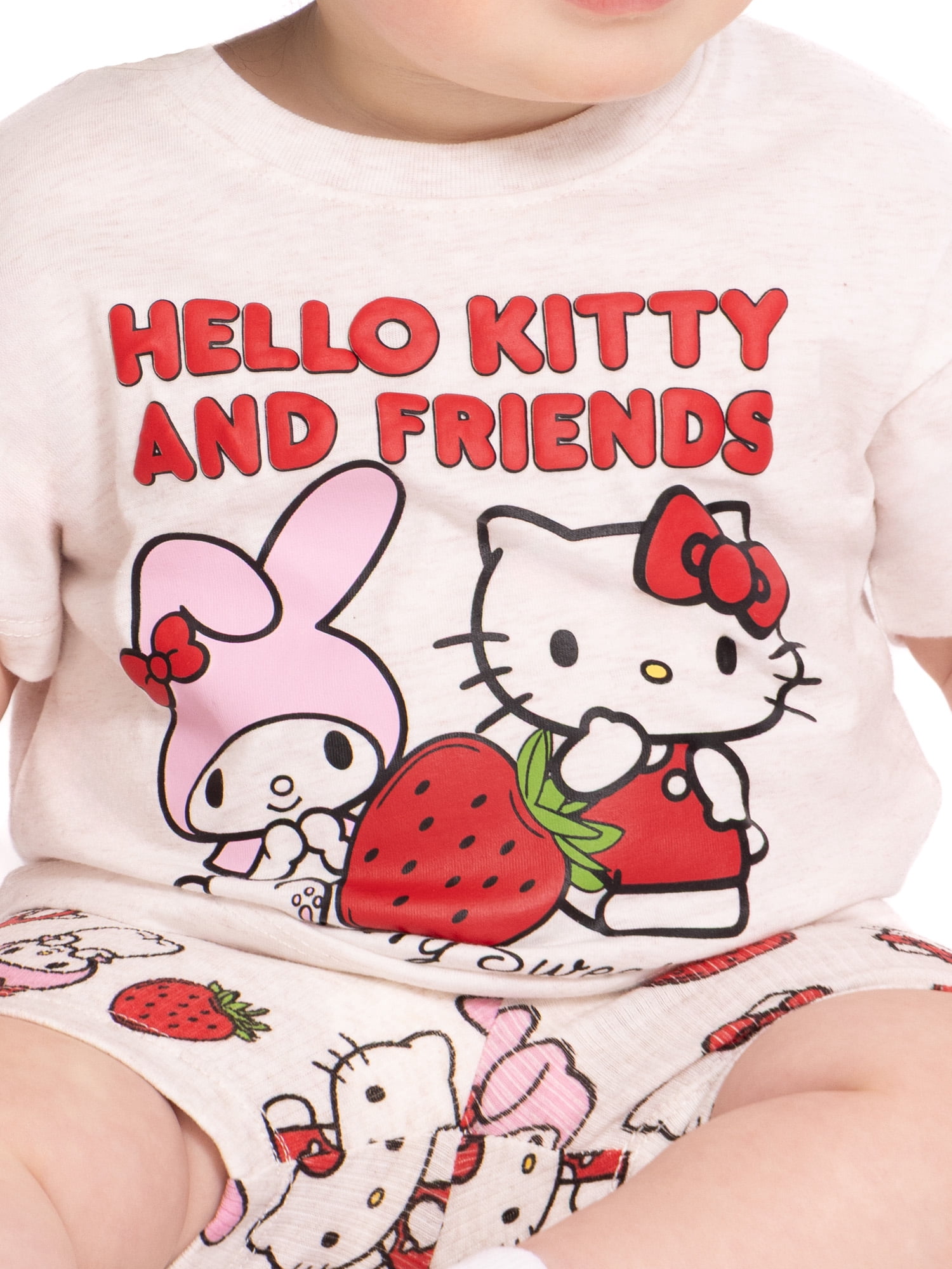 Hello Kitty Baby Girls Graphic Tee and Bike Shorts Set, 2-Piece, Sizes 0/3M-24M
