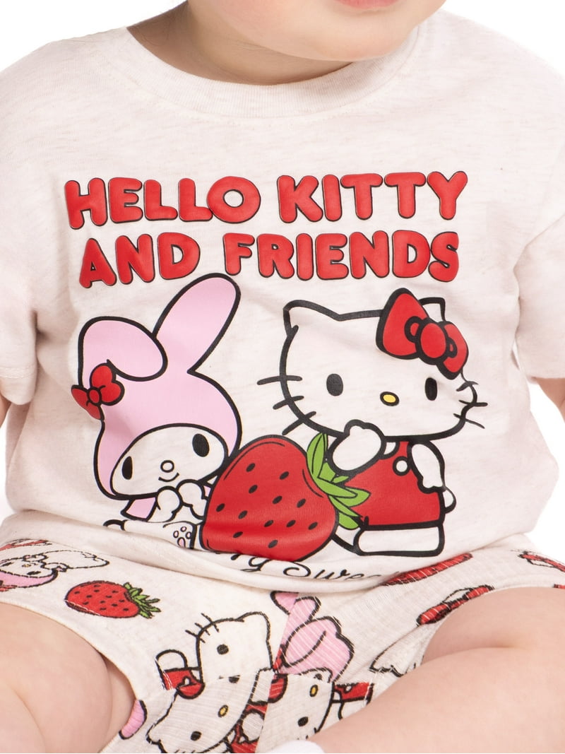 Hello Kitty Baby Girls Graphic Tee and Bike Shorts Set, 2-Piece