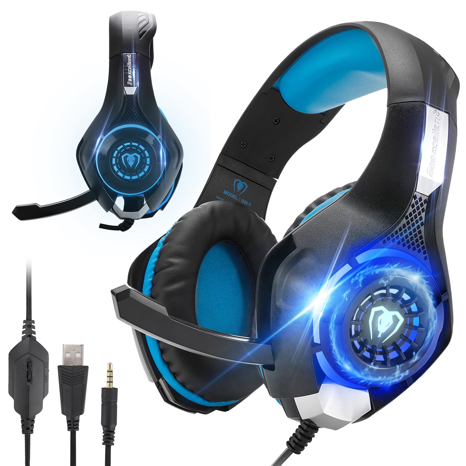 Computer WAWRR Computer Wired Headset Over Ear Headphones with Surround Sound Laptops Memory Foam Ear Pads 3.5MM Jack for Smart Phone