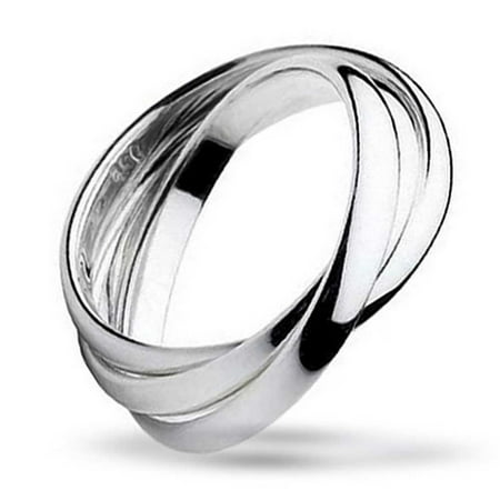 Simple 925 Sterling Silver Dome Rolling Russian Couples Wedding Band Ring For Women For