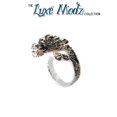 thumbnail image 1 of Luxe Modz Hand Carved Silver Plated Dragon Ring One Size Fits Most Articulated, 1 of 2
