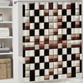 thumbnail image 6 of JEUXUS Home Bathtubs Bathroom Curtain Decoration Luxury Checkered - Cozy Soft - Stylish Waterproof Shower Curtain Multiple Sizes White, 6 of 7