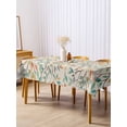 thumbnail image 3 of Teal Orange Eucalyptus Rectangle Tablecloth, Spring Botanical Leaves Waterproof & StainResistant Tablecloth, Washable Oil-proof Table Cover for Dining/Party/Wedding/Camping/Buffet 60x120 In, 3 of 9