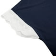 thumbnail image 6 of NAISIBABY Girls Ruffled Dress 7-8T, Solid Color Short Sleeve Spliced Lace Summer Fit Flare Dress Navy(4-14T), 6 of 8