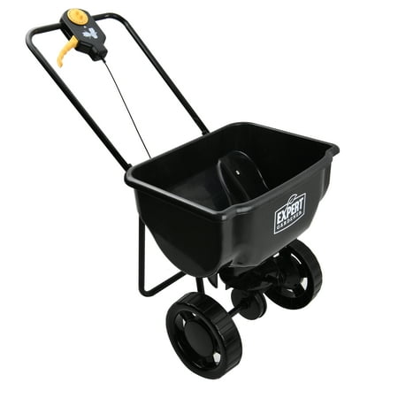 Expert Gardener Push Spreader 15000 Sqft with Poly Tray and Steel Frame, Black