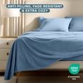 thumbnail image 3 of Bare Home Cozy Fleece Sheet Set - Extra Plush Polar Fleece - Deep Pocket - Twin, Coronet Blue, 3 of 10