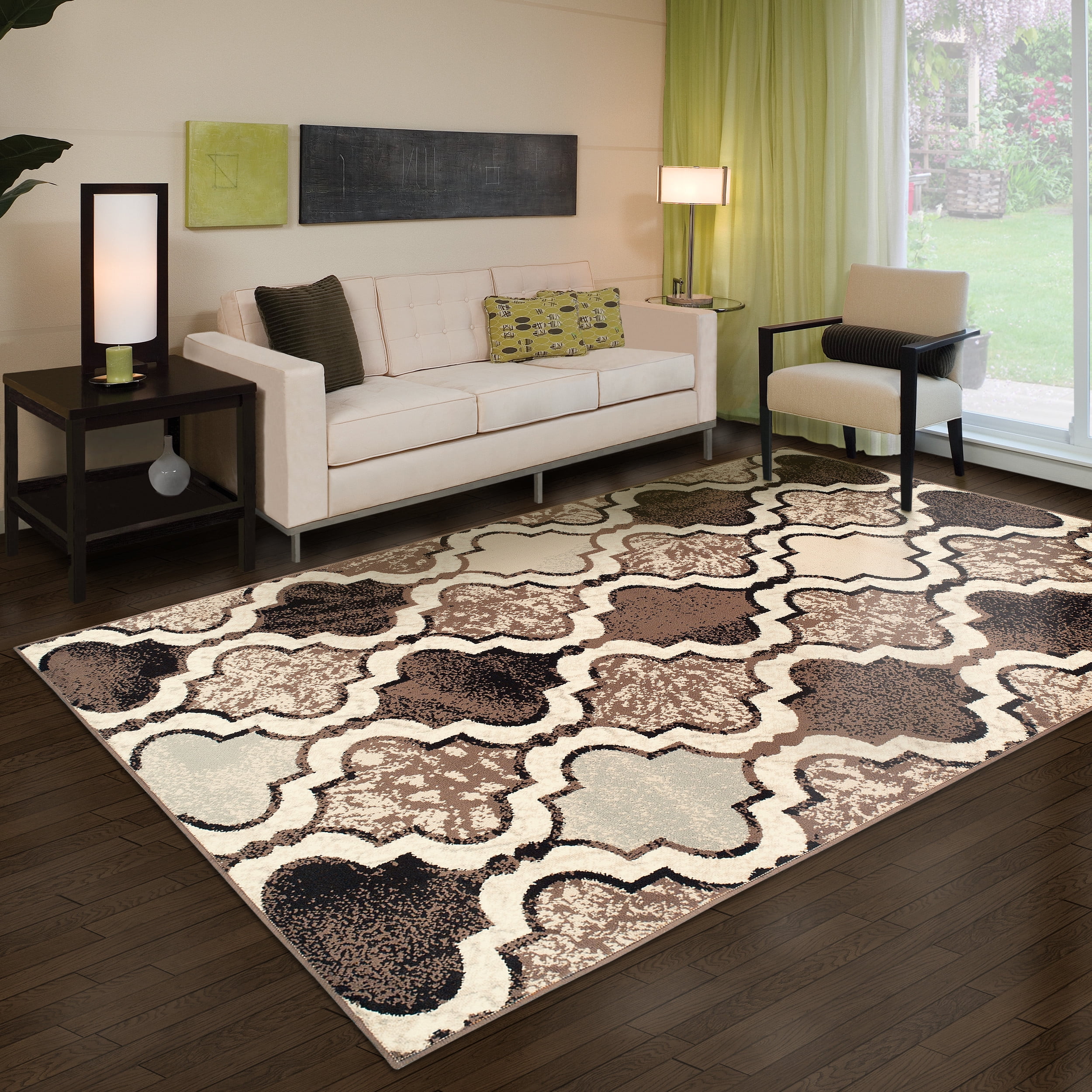 Impressions Geometric Modern Area Rug, Beige