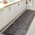 thumbnail image 4 of JONATHAN Y WASHABLE 2 x 8 Runner Rug, Victoria Ornate Persian All-Over - Purple/Gray, WSH106B-28, 4 of 9