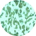 thumbnail image 1 of Ahgly Company Machine Washable Indoor Round Abstract Turquoise Blue Modern Area Rugs, 7' Round, 1 of 1