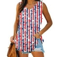 thumbnail image 2 of JGTDBPO Independence Day T-Shirt For Women Plus Size Summer Tank Tops In Red White And Blue Stylish Top Women Short Sleeveless V-Neck Independence Day Loose T-Shirt Blouse Tops Vest, 2 of 5