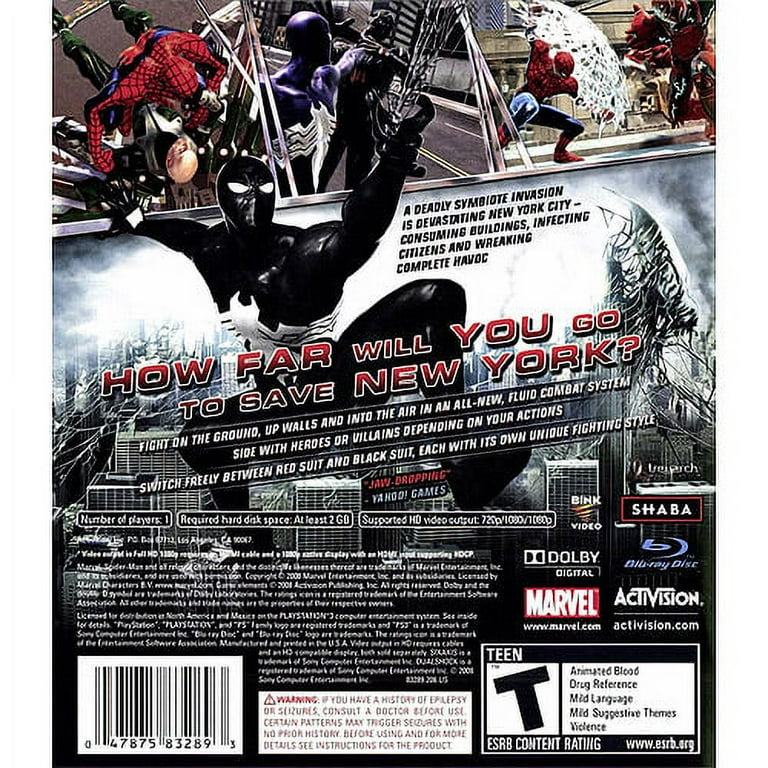 Spider-Man: Web of Shadows (PS3) - Pre-Owned 