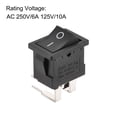thumbnail image 3 of Mini Boat Rocker Switch Black Toggle Switch for Boat Car Marine 4pins ON/OFF AC 250V/6A 125V/10A, 5pcs, 3 of 4